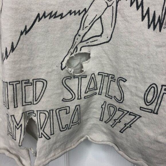 Led Zeppelin United States of America 1977 tour distressed crop tee shirt - Picture 2 of 15